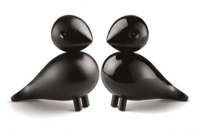 Unzertrennliche Lovebirds schwarz Holzfiguren Kay Bojesen